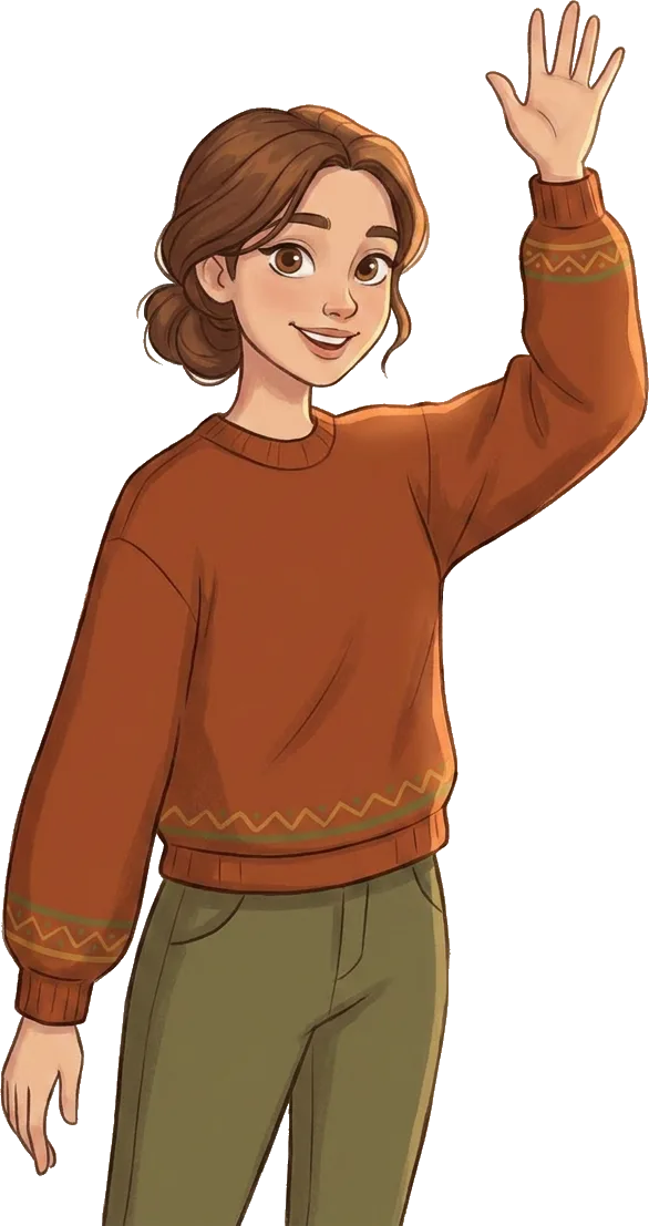 Lyusya waving hello