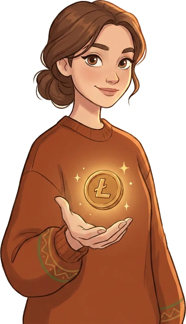 Lyusya holding a Loot coin